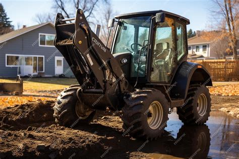 digging a foundation with a skid steer|skid steer lawn digging.